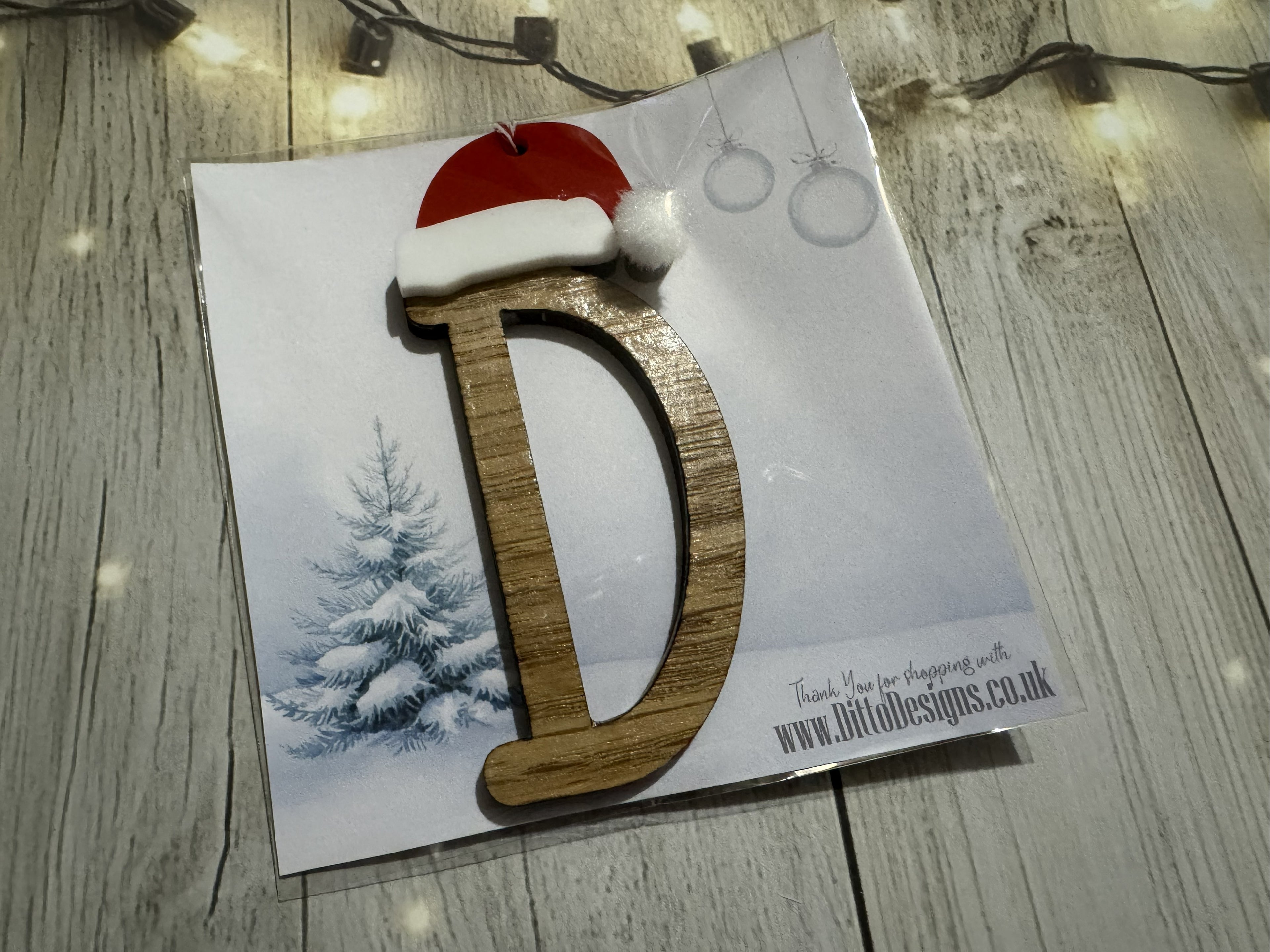 Santa Hat Initial Baubles