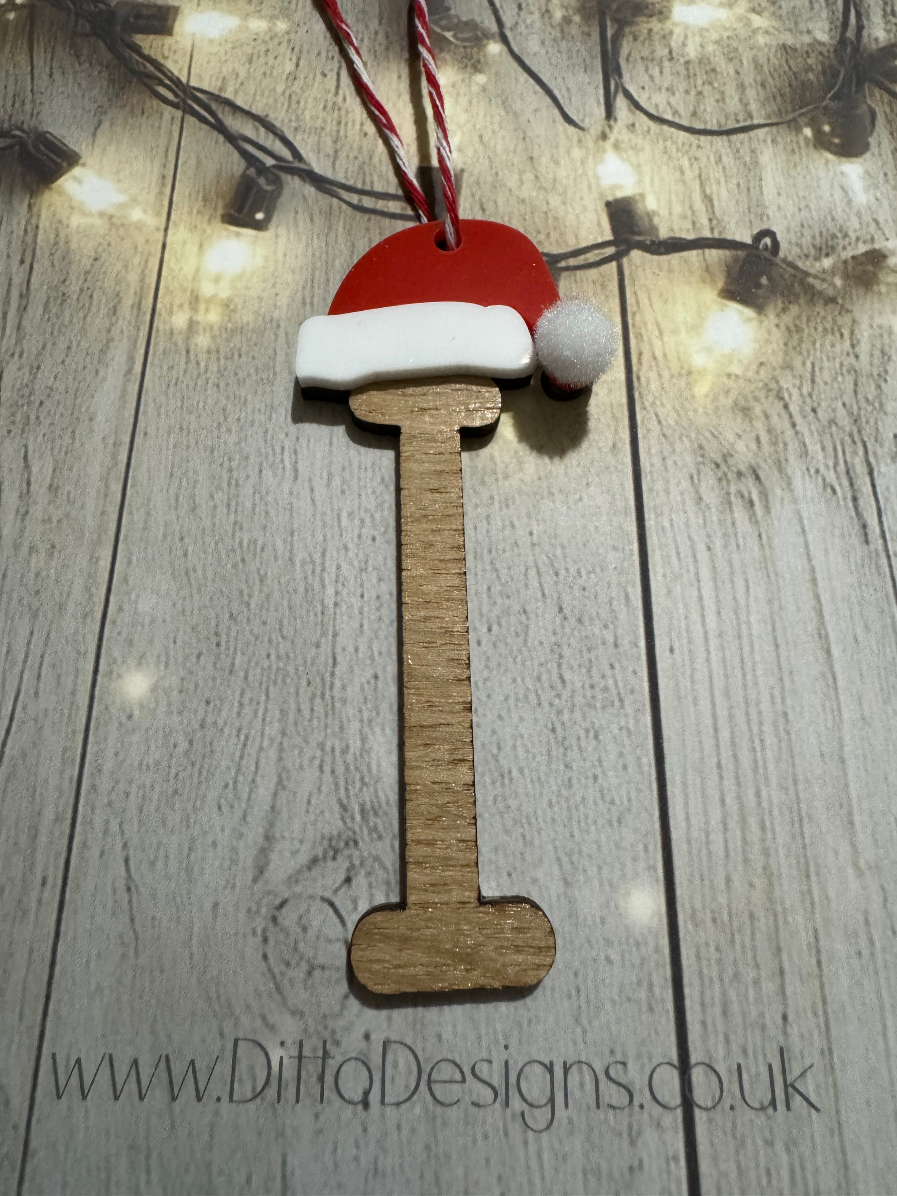 Santa Hat Initial Baubles