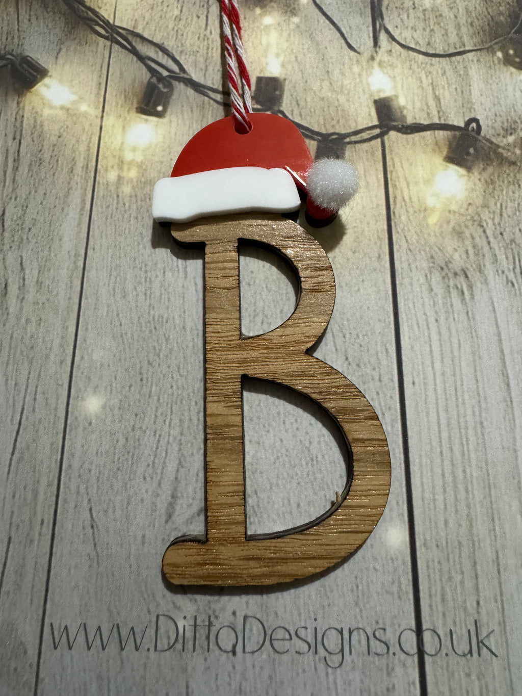 Santa Hat Initial Baubles