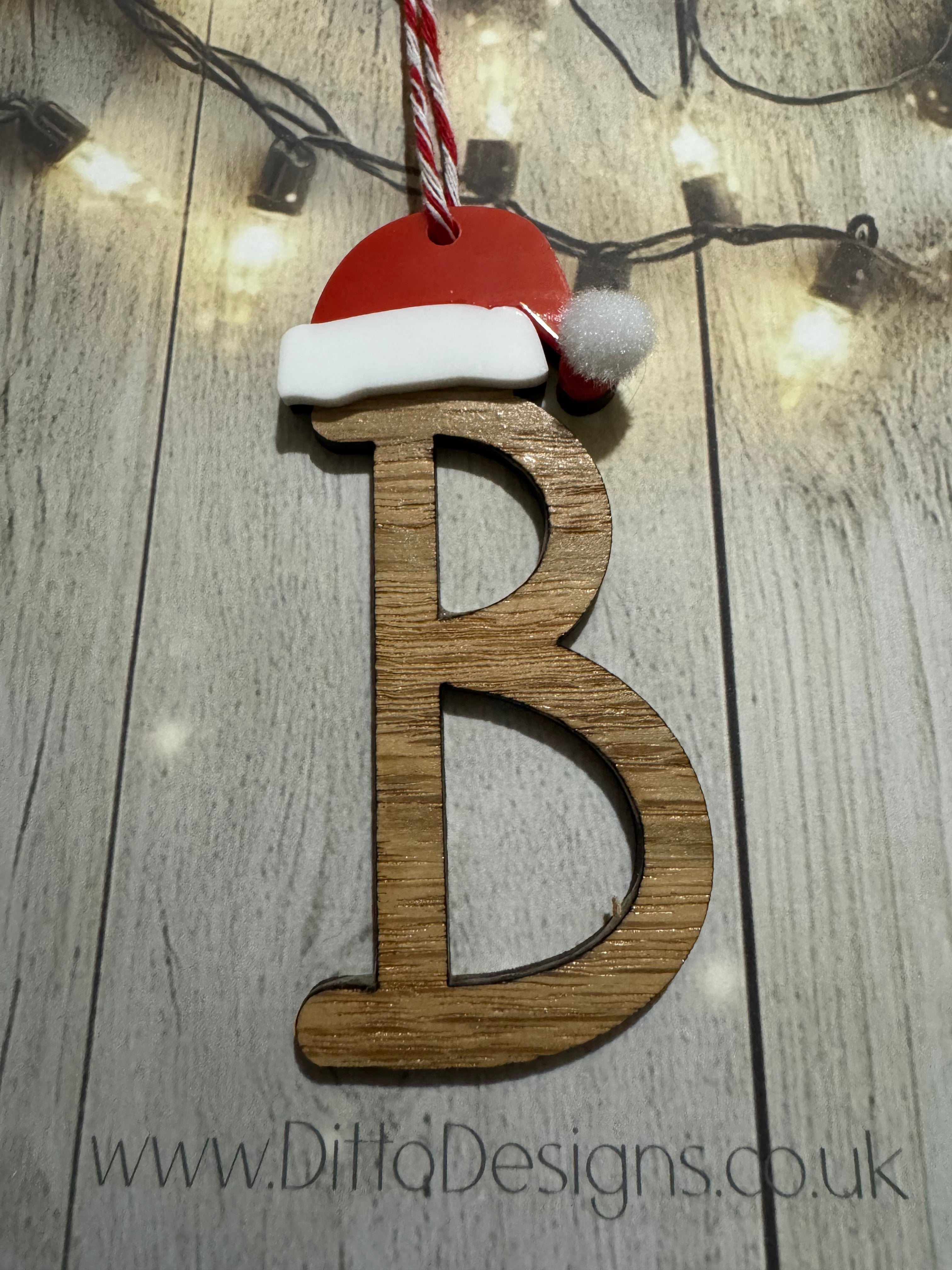 Santa Hat Initial Baubles