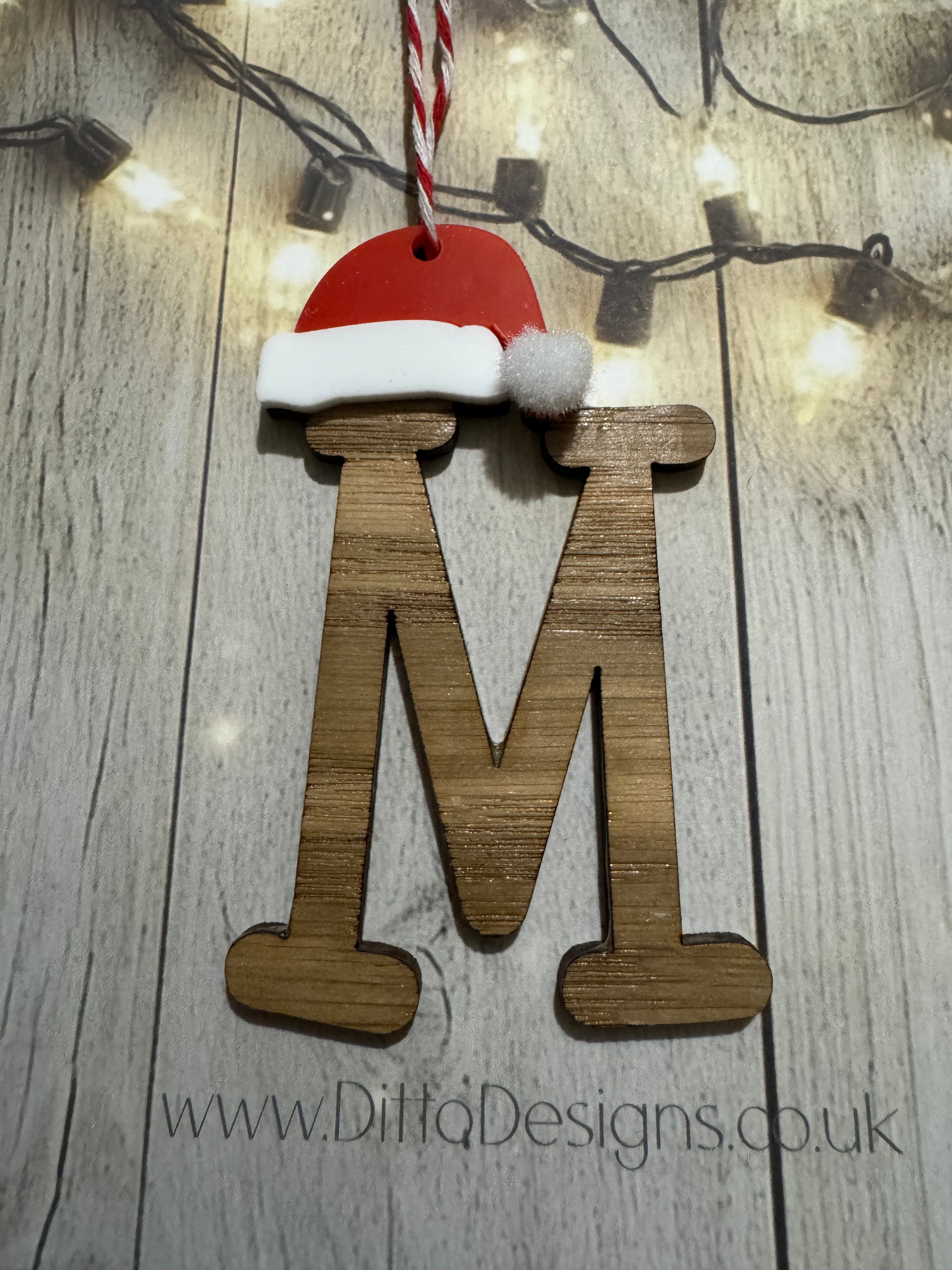 Santa Hat Initial Baubles