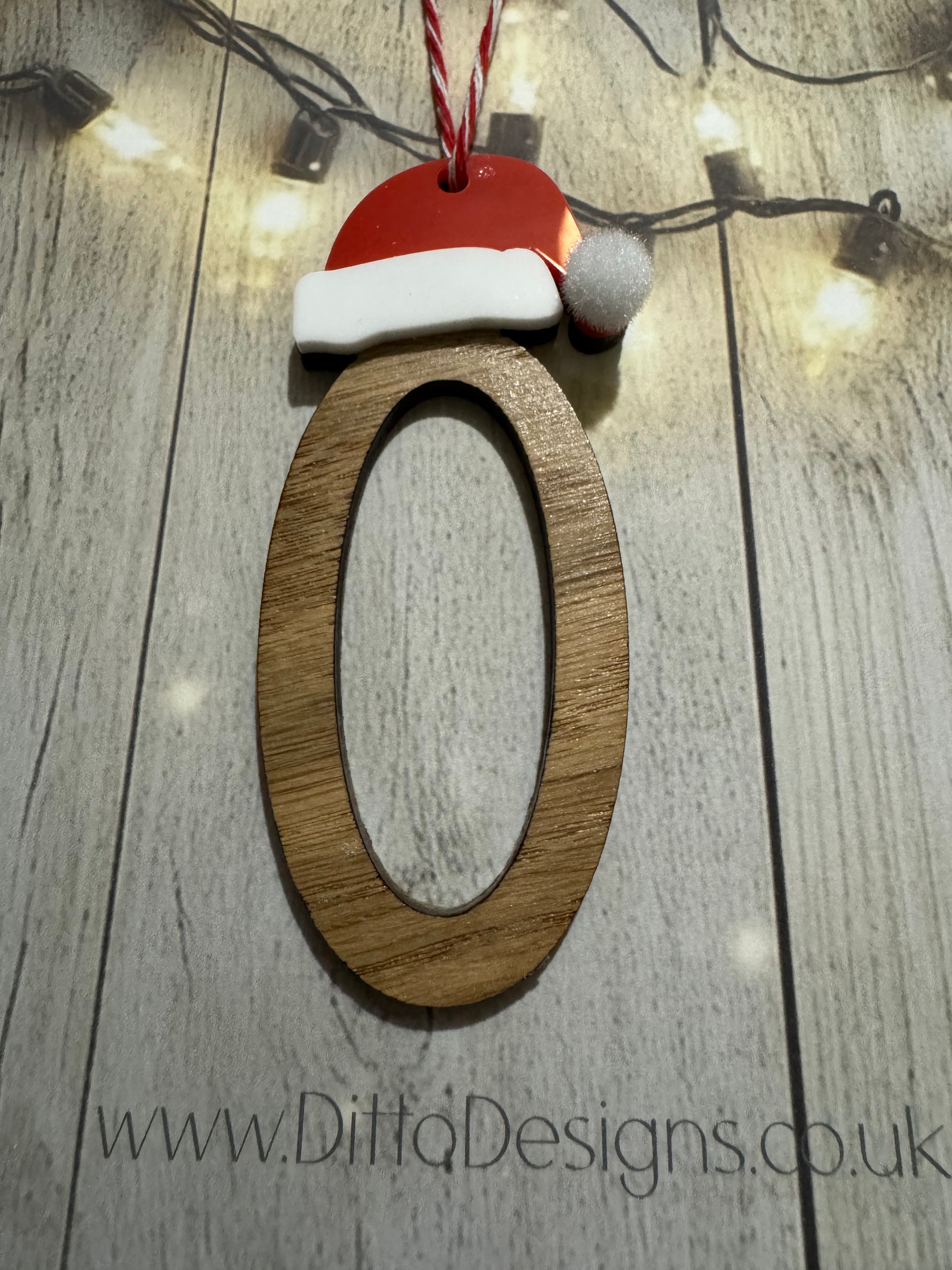 Santa Hat Initial Baubles