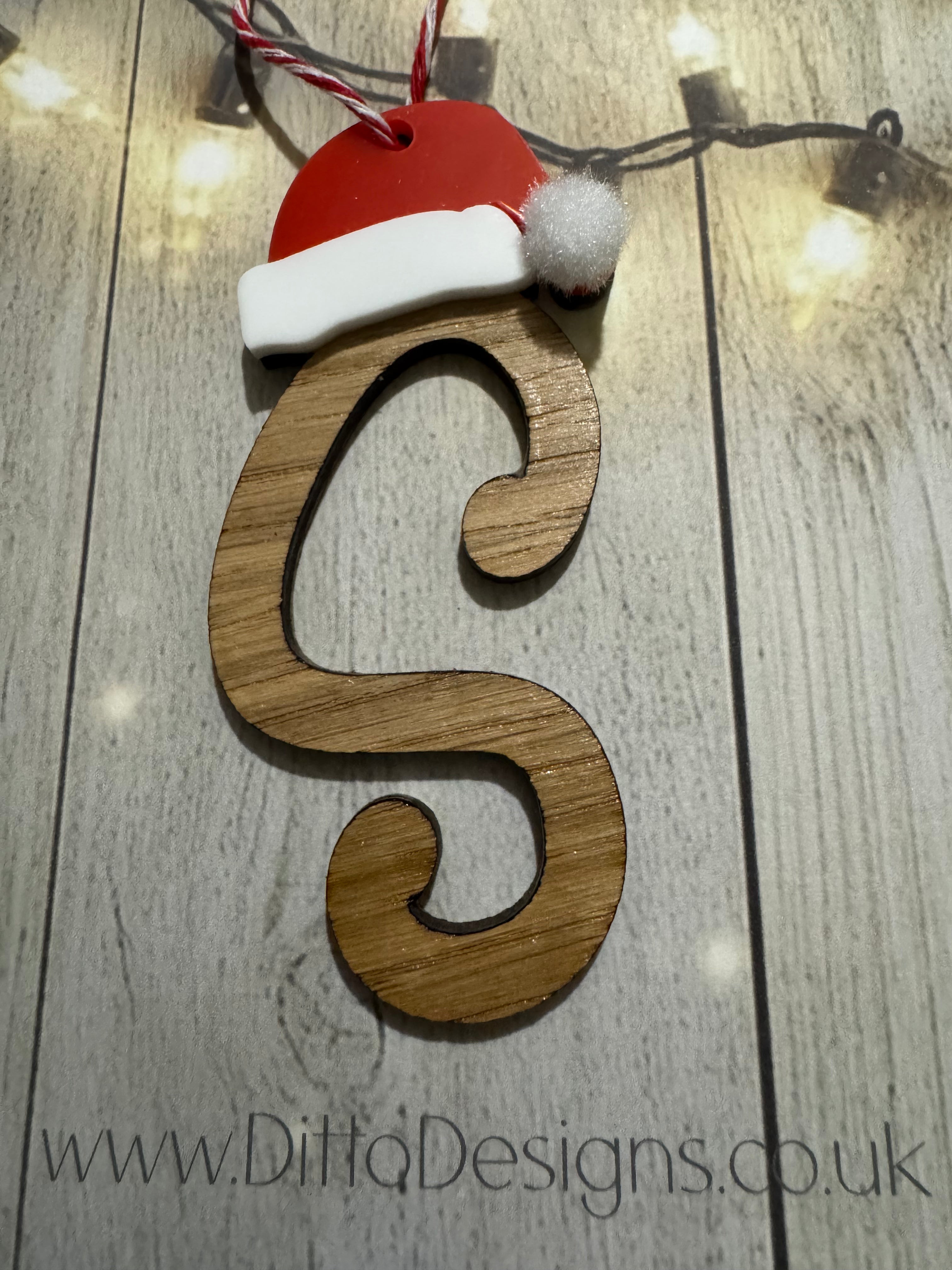 Santa Hat Initial Baubles