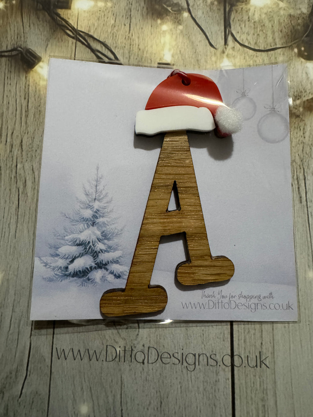 Santa Hat Initial Baubles