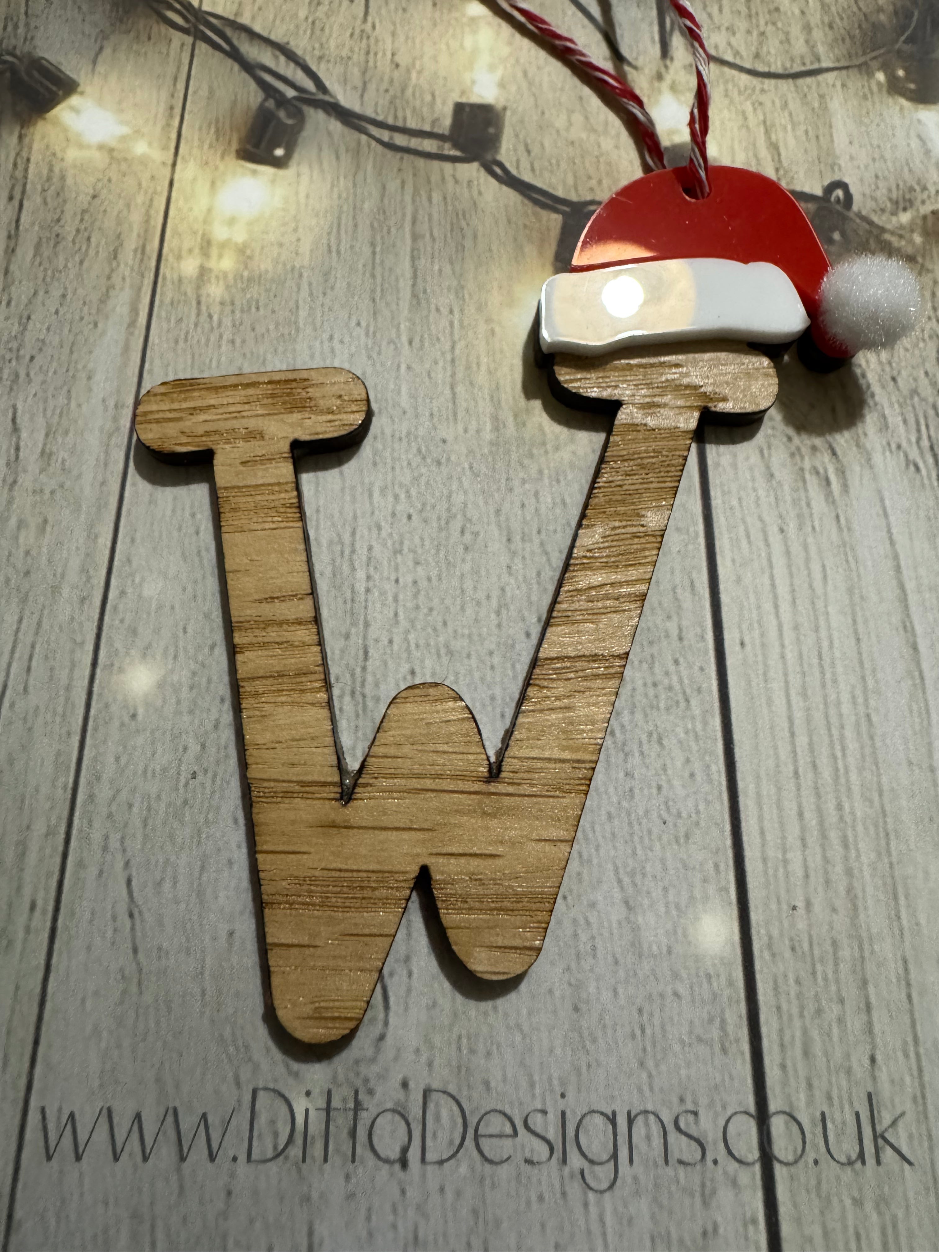 Santa Hat Initial Baubles