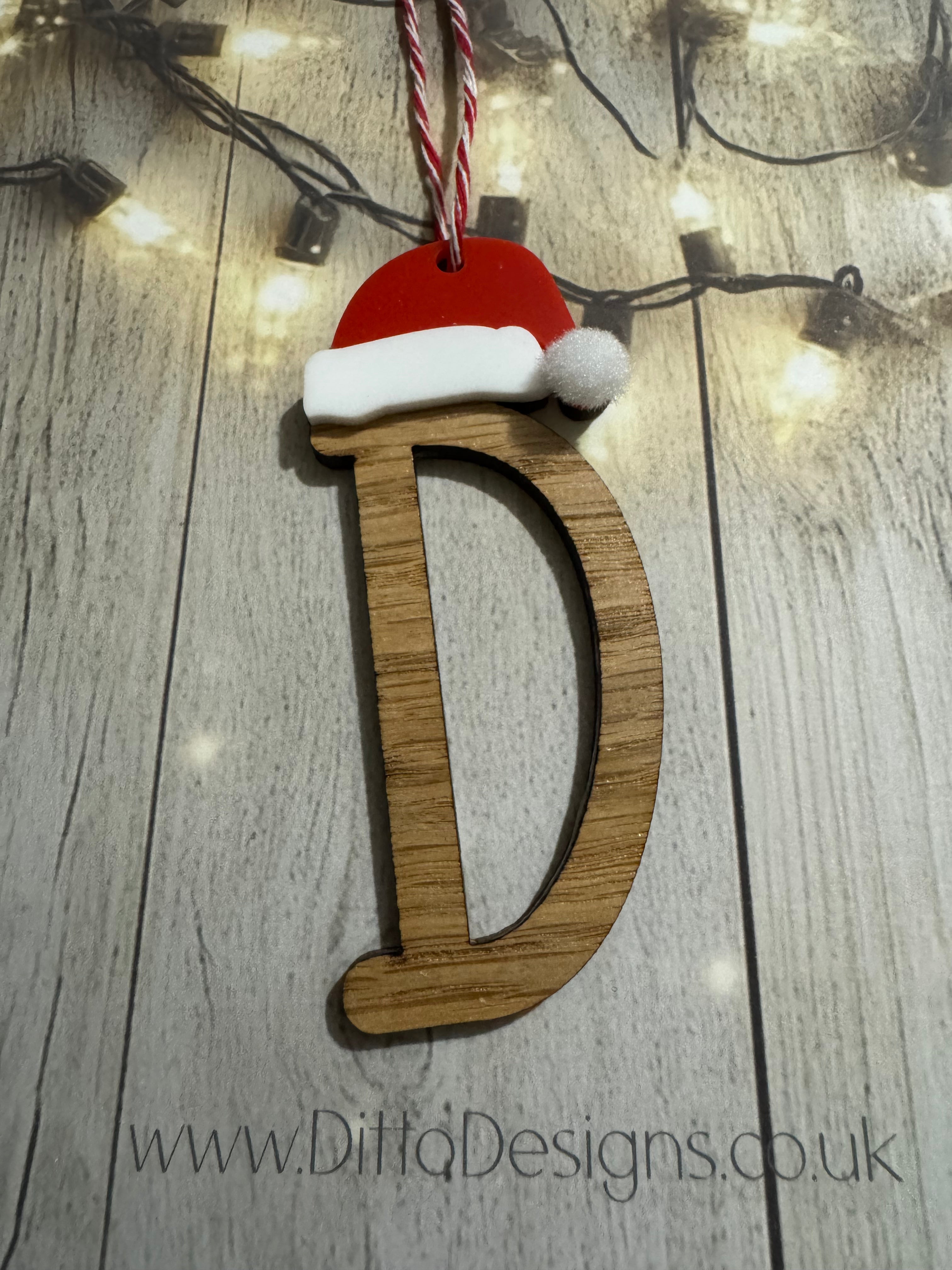 Santa Hat Initial Baubles