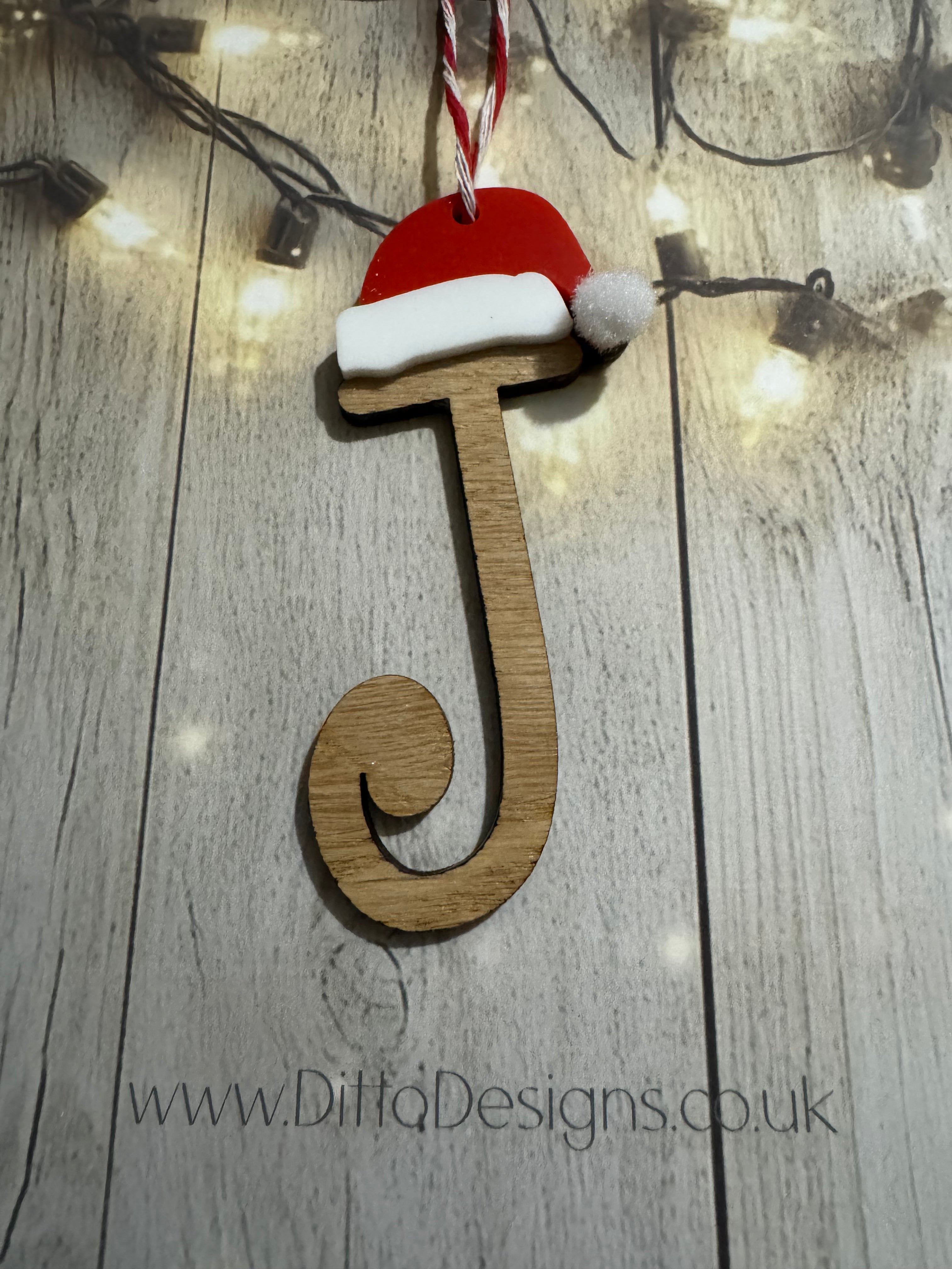Santa Hat Initial Baubles