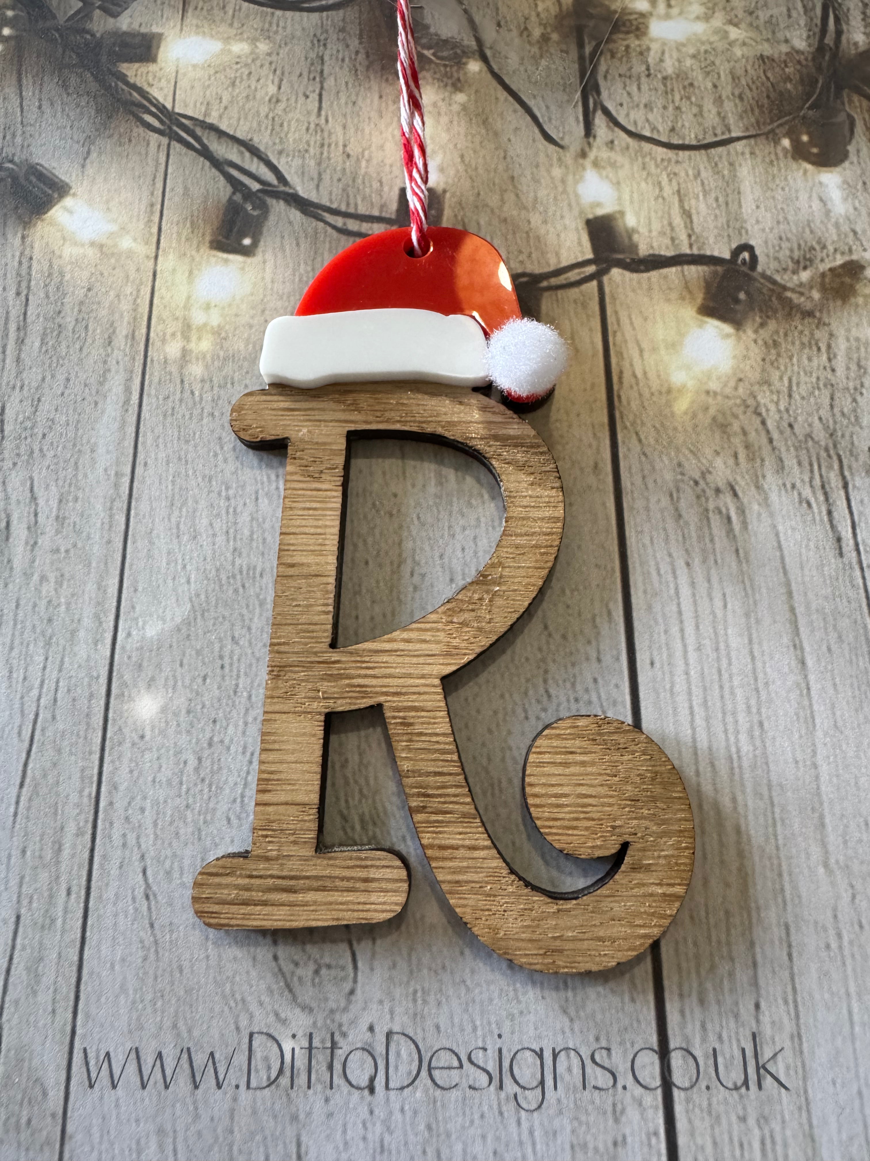 Santa Hat Initial Baubles